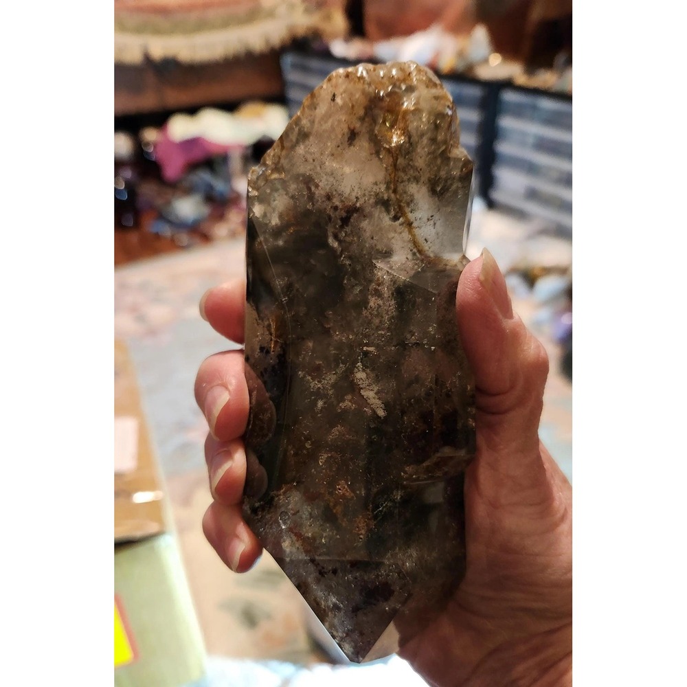 Large Garden Quartz, Beautiful Lodolite, 5.9"x2.4", 1LB 4.9OZ